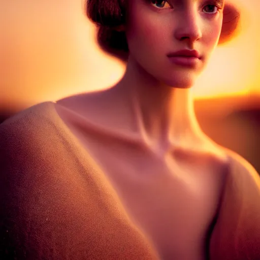 Image similar to photographic portrait of a stunningly beautiful renaissance female in soft dreamy light at sunset, contemporary fashion shoot, by edward robert hughes, annie leibovitz and steve mccurry, david lazar, jimmy nelsson, extremely detailed, hyperrealistic, perfect face, octane render