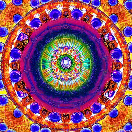 Prompt: A beautiful Buddhist Mandala, hyper-detailed, rainbow color scheme :: Mystical, astral, concept art - cinematic realism