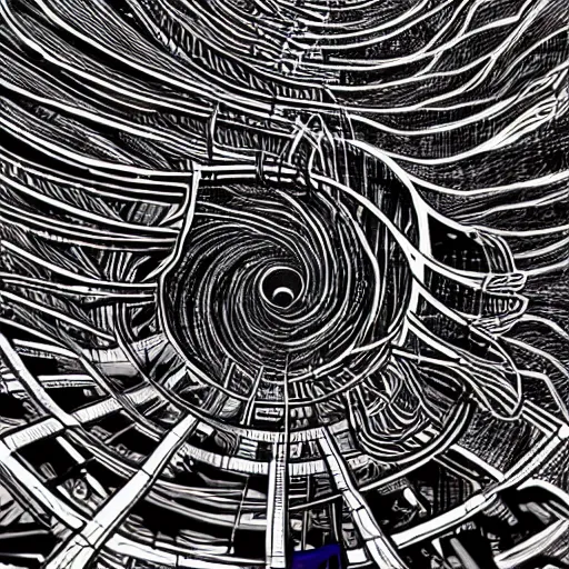 Prompt: london spiraling by junji ito 8k hd