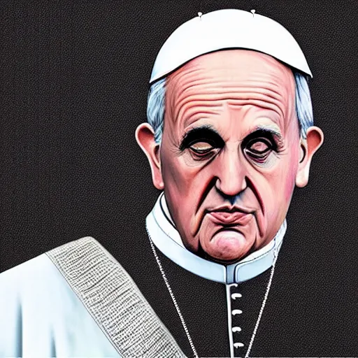 Image similar to the pope in the style of grand theft auto loading screens illustrations