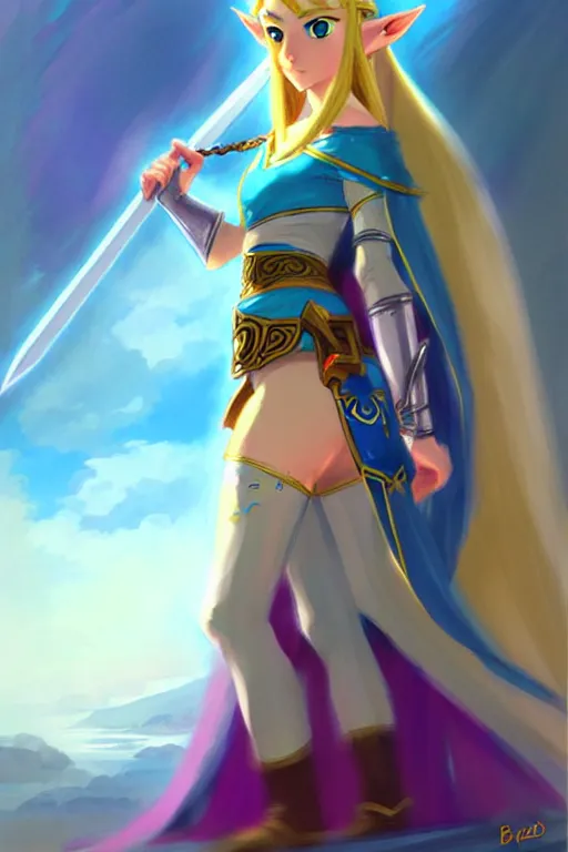 Image similar to princess zelda by bayard wu