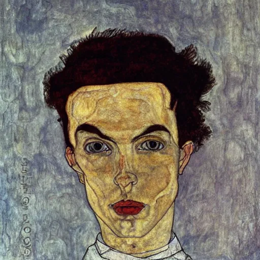 Image similar to a beautiful man portrait by egom schiele