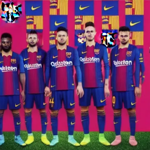 Prompt: new FC Barcelona kit 2023/24