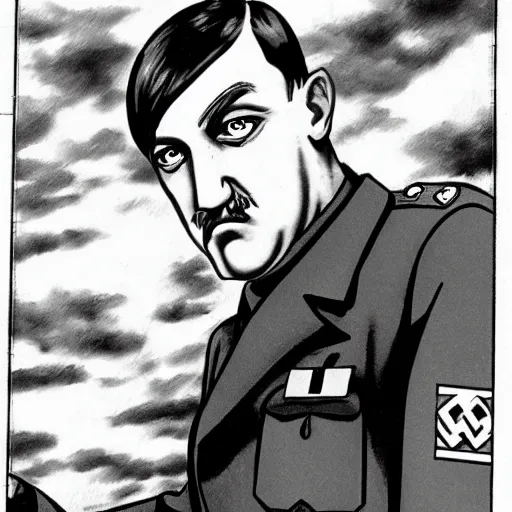 Image similar to hitler, anime art style