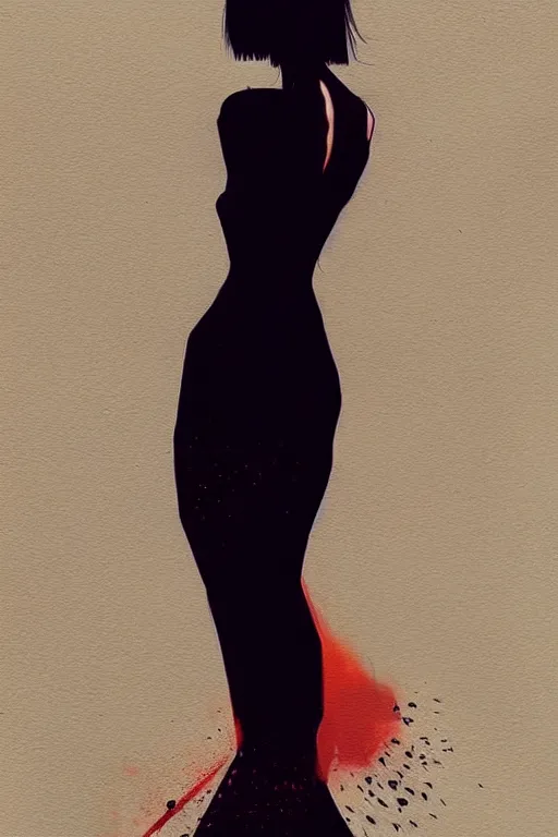 Prompt: a ultradetailed beautiful panting of a stylish woman wearing a black dress, by conrad roset, greg rutkowski and makoto shinkai, trending on artstation