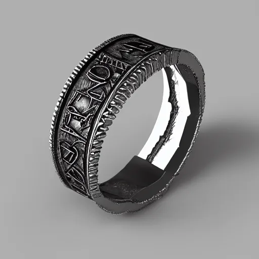 Image similar to the ring from lord if the rings with an imprinted ruler, cm scale imprinted on the inside of the ring, highly detailed, 8 k, trending on artstation, mystic, rpg artwork