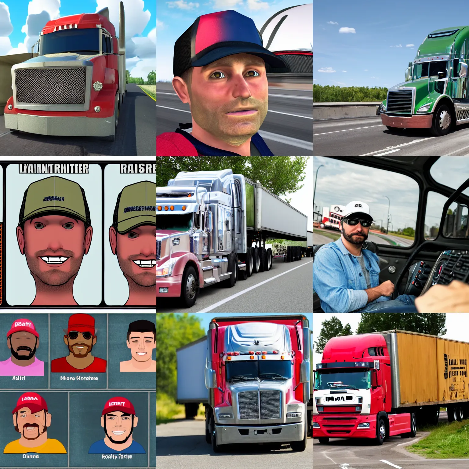 A Trucker Randomize Nationality Randomize Gender Stable Diffusion 