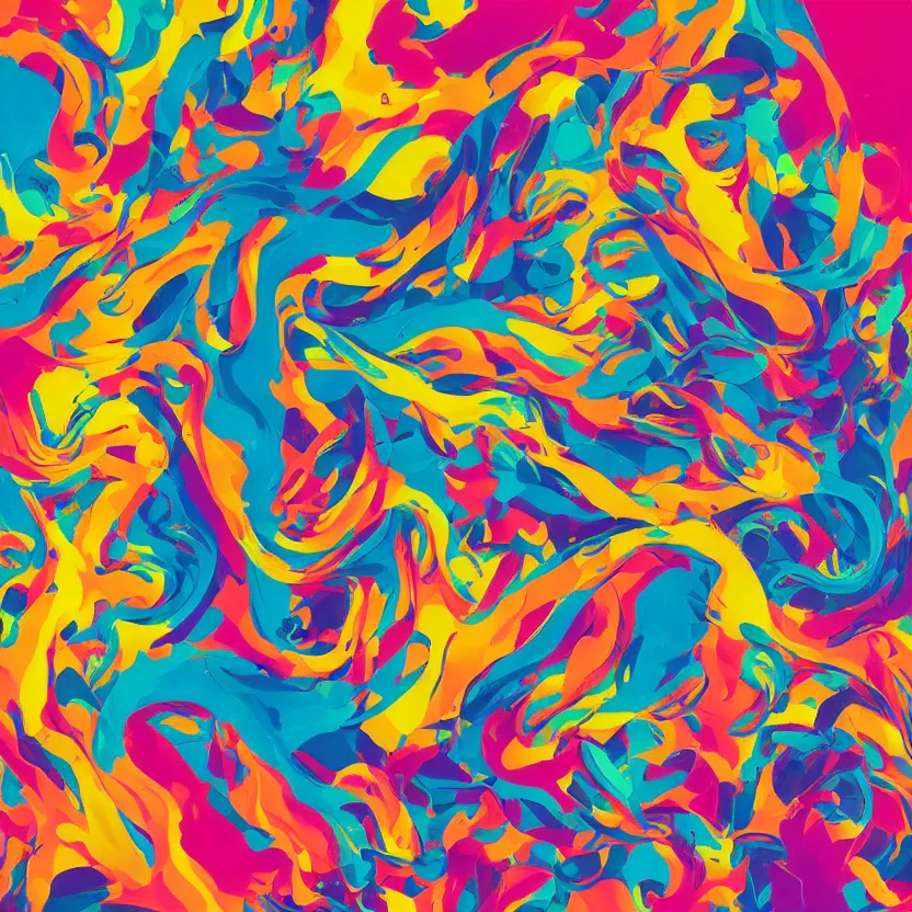 Image similar to album cover design in beautiful bright colors by jonathan zawada and james jean