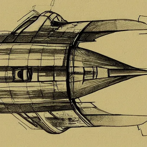 Prompt: sketch in the style of leonardo da vinci a spaceship in orbit, realistic, cinematic light, hyper detailed