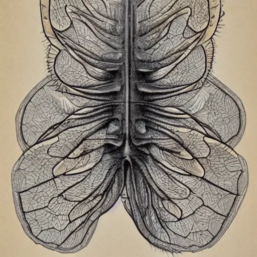 Image similar to auroralumina attenboroughii, detailled anatomic drawing,