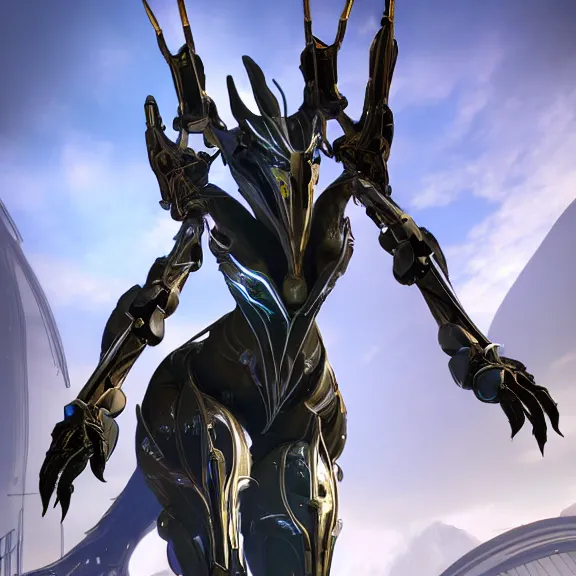 Image similar to highly detailed giantess shot, looking up at a giant 500 foot tall beautiful stunning saryn prime female warframe, as a stunning anthropomorphic robot female dragon, looming over you, walking toward you, detailed warframe legs towering over, camera looking up, posing elegantly, sharp claws, robot dragon feet, intimidating, proportionally accurate, anatomically correct, two arms, two legs, camera close to the legs and feet, giantess shot, warframe fanart, ground view shot, cinematic low shot, high quality, captura, realistic, professional digital art, high end digital art, furry art, macro art, giantess art, anthro art, DeviantArt, artstation, Furaffinity, 3D realism, 8k HD render, epic lighting, depth of field