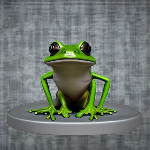 Image similar to a small frog standing on two feet at the hotel reception entry, 3 d render, houdini 3 d, octane 3 d