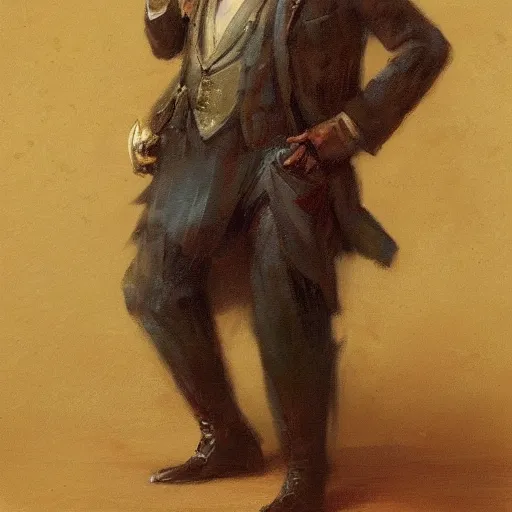 Image similar to portrait of a proud capybara dressed as a gentleman, artwork by gaston bussiere, craig mullins, trending on artstation, capybara wearing a gentleman's uniform