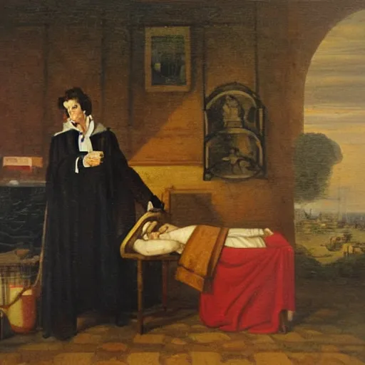 Image similar to doctor death, by Robert Pepperell, oil on canvas