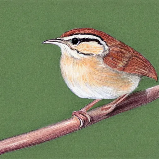 Prompt: drawing of a carolina wren