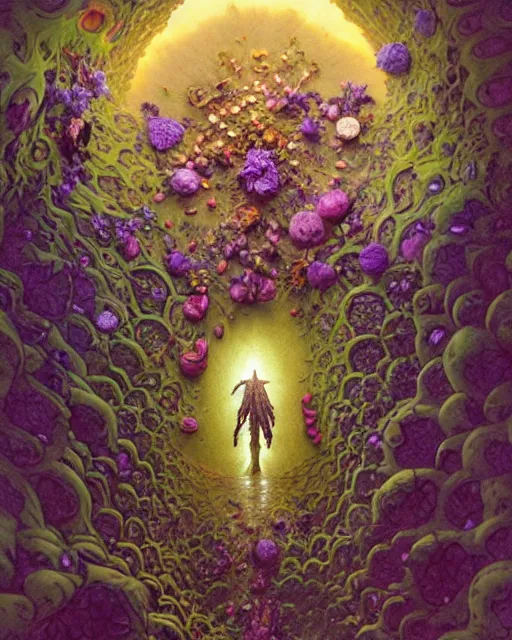 Image similar to the platonic ideal of flowers, rotting, insects and praying of cletus kasady carnage thanos nazgul doctor manhattan chtulu mandelbulb ponyo lichen mandala davinci heavy rain the witcher, d & d, fantasy, ego death, decay, dmt, psilocybin, art by artgerm and greg rutkowski and alphonse mucha