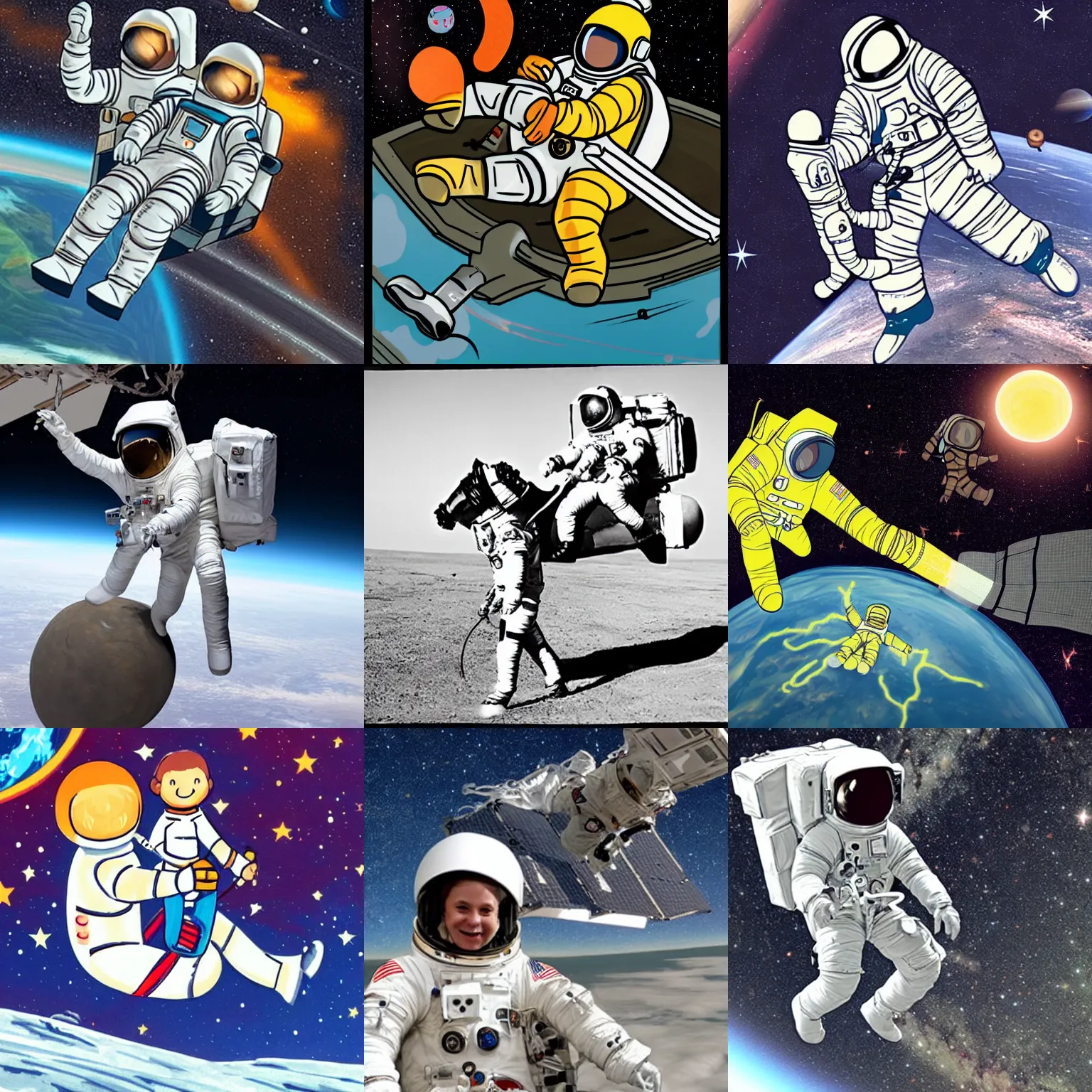 Prompt: a astronauthorse riding an astronaut