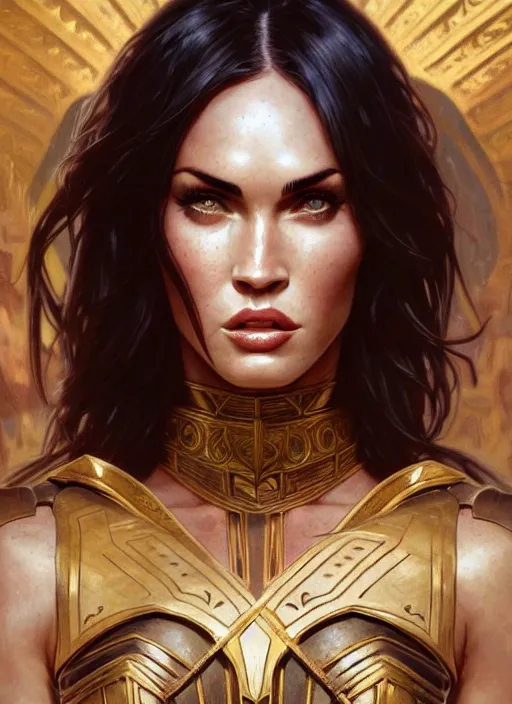 portrait of megan fox as gladiator, roman, shield, | Stable Diffusion ...