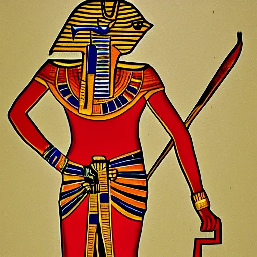 Image similar to dave strider in the style of ancient egyptian artwork