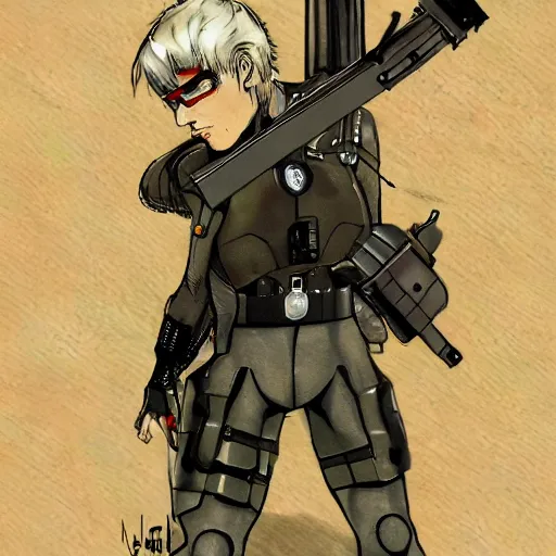 Image similar to a chris - chan drawing of metal gear solid 3