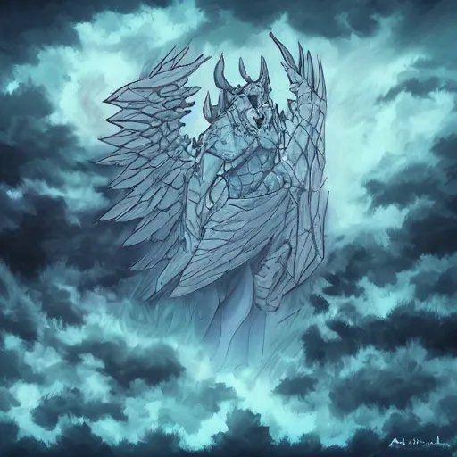 Prompt: you can send the clouds of thousand legions to our lands. no words. no letters. art by angelic hordes