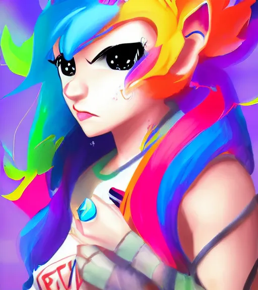 Prompt: ! dream humanized rainbow dash rocking out, art by stanley lau, artgerm, rossdraws, ross tran, sakimichan, cyarine, beautiful art