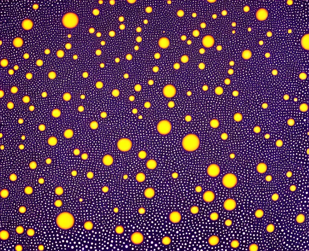 Prompt: halls of space, dream waves on the starfields by ben wanat and yayoi kusama ; fantasy ; scifi