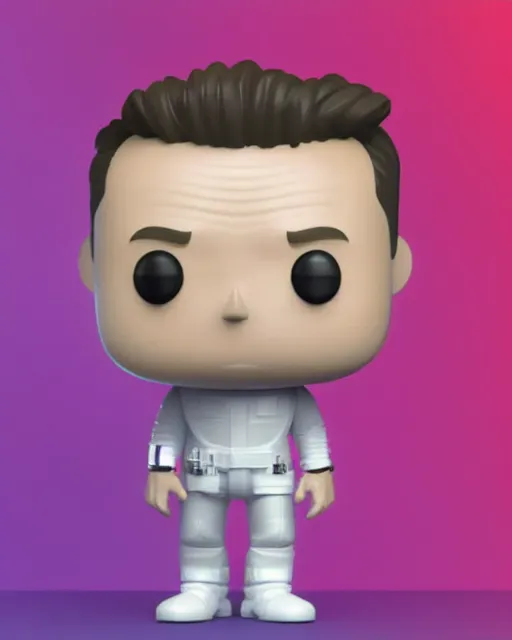 Image similar to full body 3d render of funko pop elon musk as a funko pop, studio lighting, white background, blender, trending on artstation, 8k, highly detailed