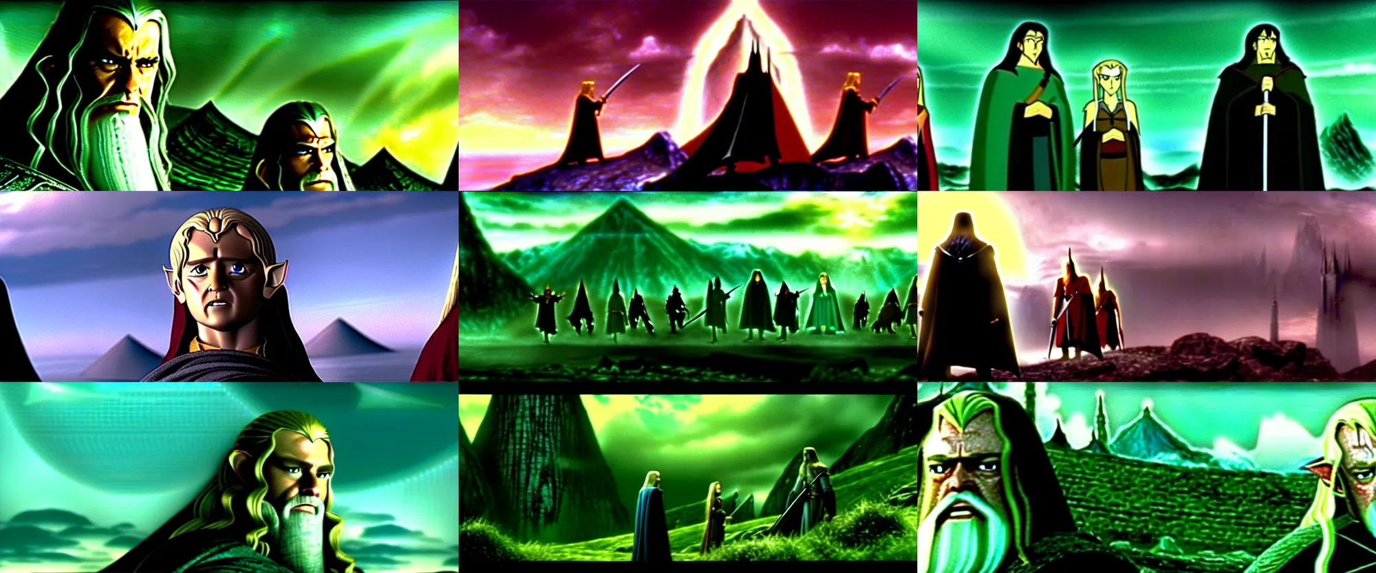 Image similar to a still frame from The Lord of the Rings: The Two Towers (2002), Toonami