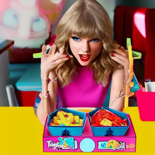 Image similar to taylor swift as a happy meal toy