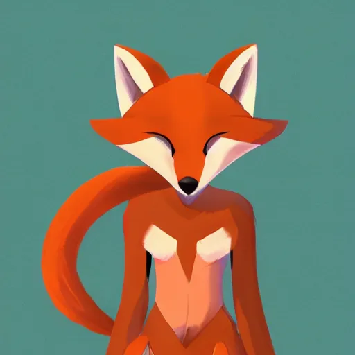 Image similar to an anthropomorphic fox, fursona!!! by kawacy, trending on artstation, full body