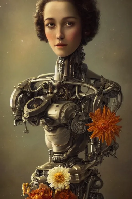 Image similar to a beautiful ultradetailed vintage photo of an xolo, by tom bagshaw and anna dittman, portrait, vignette, 3 5 mm lens, golden ratio composition, detailed faces, studio photography, very detailed, robot dogs overgrown with flowers, artstation, 8 k, highly coherent