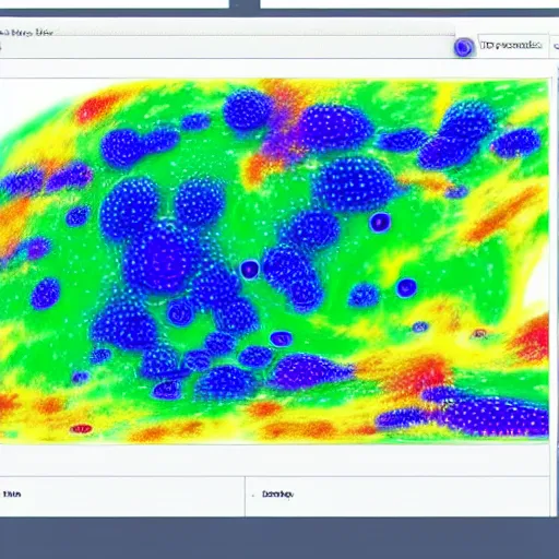 Prompt: a neural network search domain visualization of how diffusion image synthesis makes images