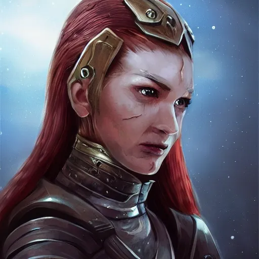 Image similar to scifi viking woman, portrait, warrior, science fiction, d & d, concept art, matte, sharp focus, illustration, concept art,