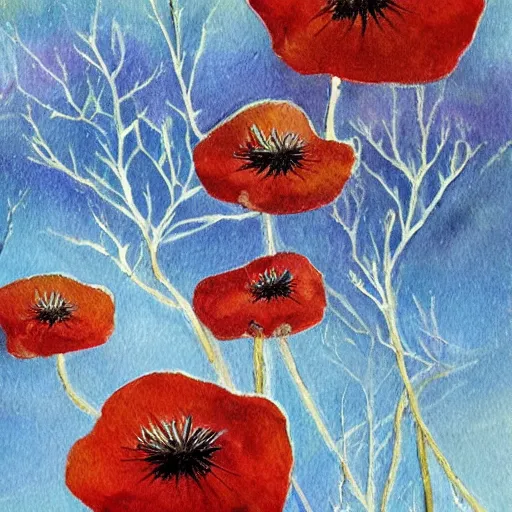 Prompt: winter opium, art by sandra pelser