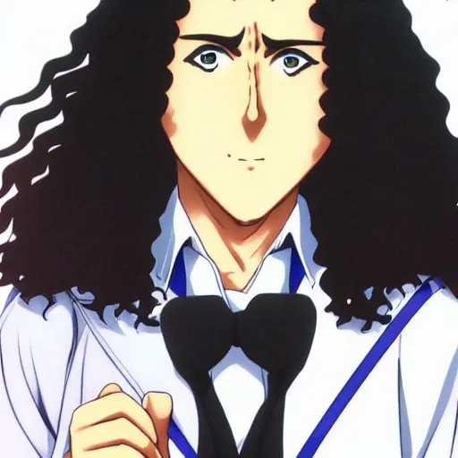 Prompt: anime as a real guy named weird al yankovic