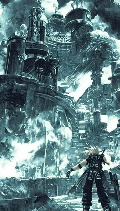 Prompt: the end of the world, from final fantasy vii
