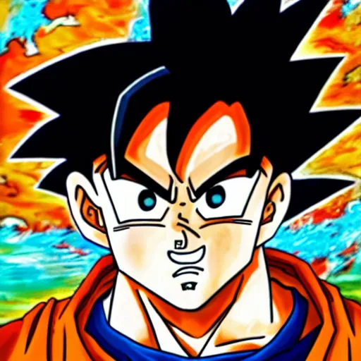 san goku super saiyan 1 0 0 in dragon ball z by akira, Stable Diffusion