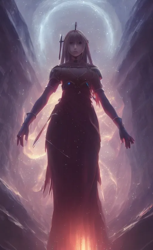 Prompt: a girl from final fantasy live action, fate stay night, evocative, mystical night, very very very very detailed, award winning, masterpiece digital painting by greg rutkowski, alex grey, artstation, 4 k wallpaper
