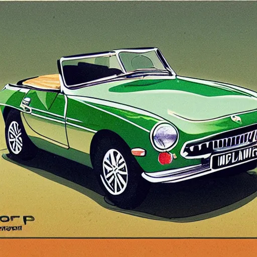 Prompt: illustration of a vintage mgb as an autobot