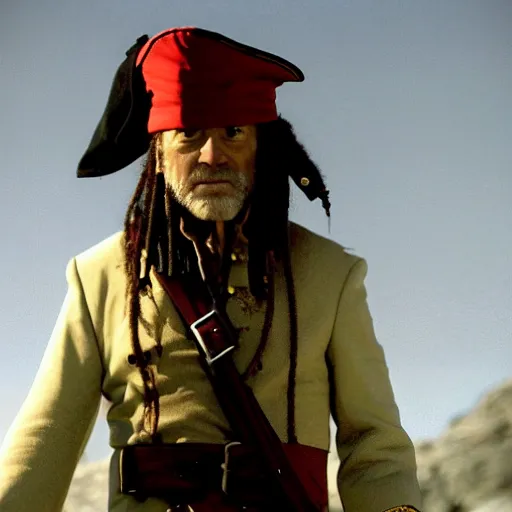 Image similar to joe biden as a pirate captain, film still, cinematic lighting