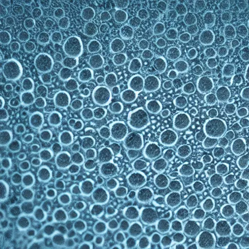 Image similar to microscopic image of lake water sample, full of microorganisms