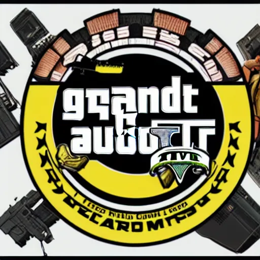 Prompt: Grand Theft Auto logo, with VI at the bottom