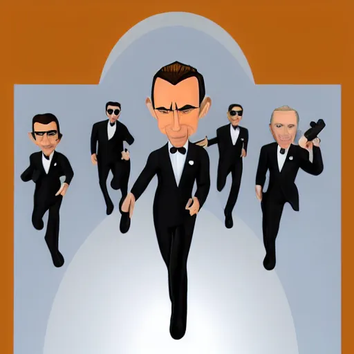 Prompt: james bond in style of 3 d cartoon