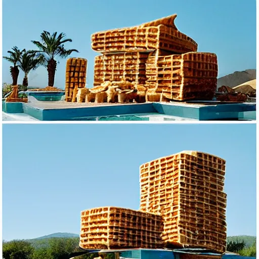 Image similar to hotel that looks like a stack of waffles