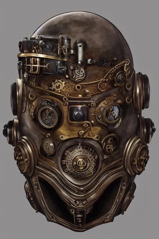 Image similar to steampunk helmet fantasy art mask robot ninja stylized digital illustration sharp focus, elegant intricate digital painting artstation concept art global illumination ray tracing advanced technology chaykin howard and campionpascale and cooke darwyn and davis jack