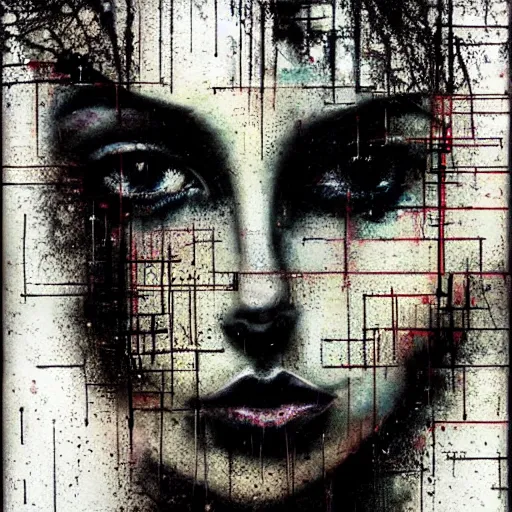 Image similar to portrait of a hooded beautiful women, mysterious, glitch effects over the eyes, shadows, by Guy Denning, by Johannes Itten, by Russ Mills, centered, glitch art, innocent, clear skin, smooth, hacking effects, chromatic, cyberpunk, color blocking, digital art, concept art, abstract