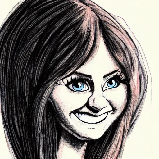 Prompt: Cartoon caricature of Nina Dobrev