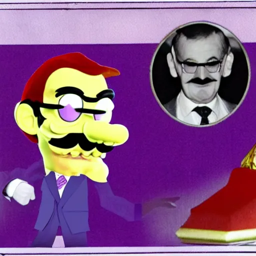 Image similar to president waluigi with vice - president wario, real, photograph, photo, color