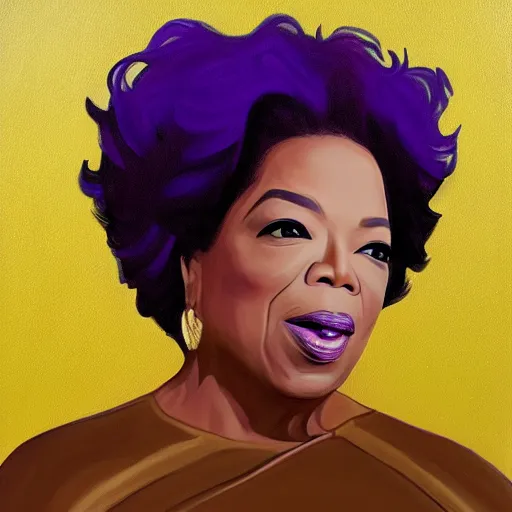 Prompt: Oprah in thanos form, painting
